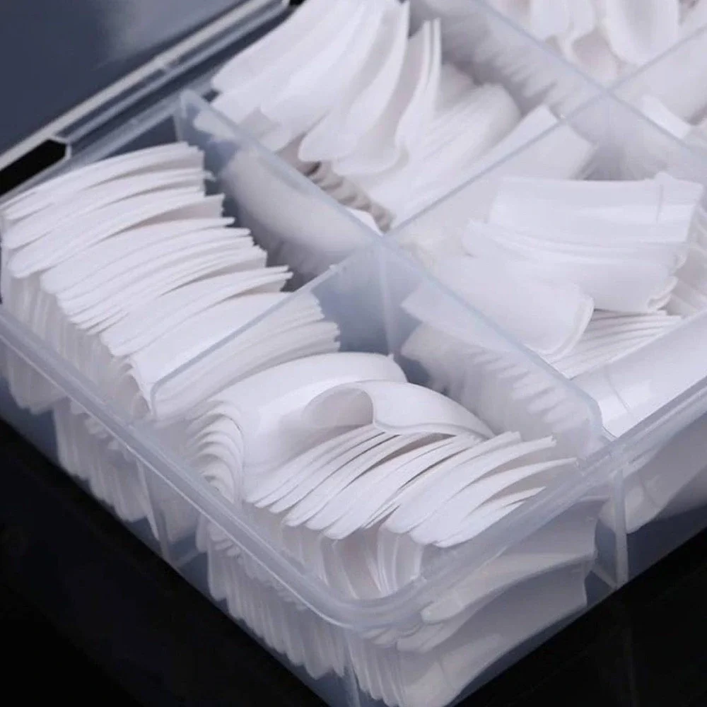 500pc White Half Cover Nail Tips Set French Manicure C-Curve Acrylic Gel DIY